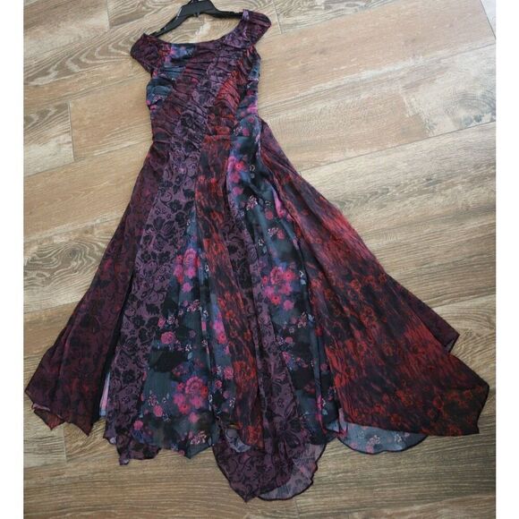 Free People OB1857968 Women's Sz 0 Black Combo Heart To Heart Midi Dress - Picture 3 of 9